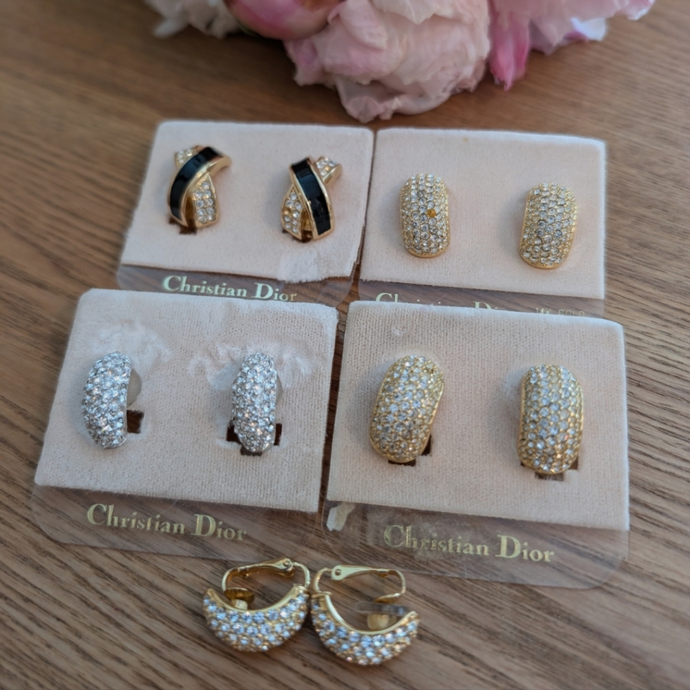 Dior Gold and Silver Elegant Earrings
